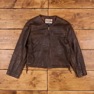 Buy Vintage Street Wear Leather Jacket M Brown Womens Zip • 50.39£