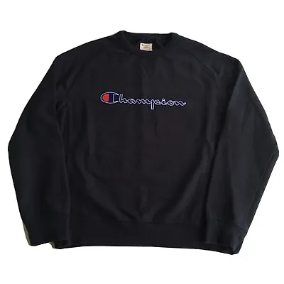Buy Champion Sweatshirt Women’s XL Navy Blue Pullover Sweater 90s Hipster Hip Hop • 22.37£