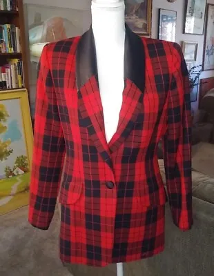 Buy Red And Black Plaid Suit Jacket Vintage Punk Rock  • 25.51£