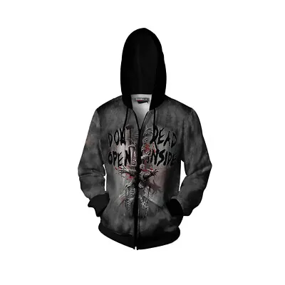 Buy The Walking Dead Hoodie Zip Up Sweatshirt Cosplay Jacket 3D Print Casual Coat # • 35.99£