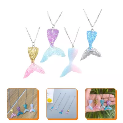 Buy  4 Pcs Chain Necklace For Boys Mermaid Tail Jewelry Fishtail • 9.49£