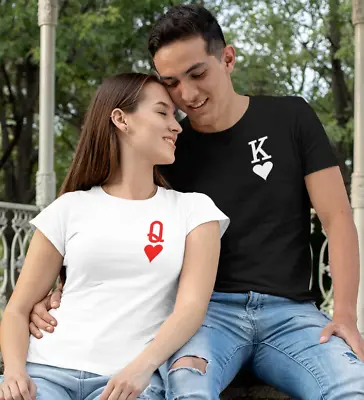 Buy KING & QUEEN OF HEARTS Matching Shirt | Couple Tee Wedding Anniversary Valentine • 12.99£