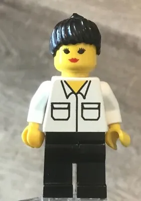 Buy LEGO Classic Town Girl Female Minifig White Shirt With 2 Pockets Black Ponytail • 7.18£
