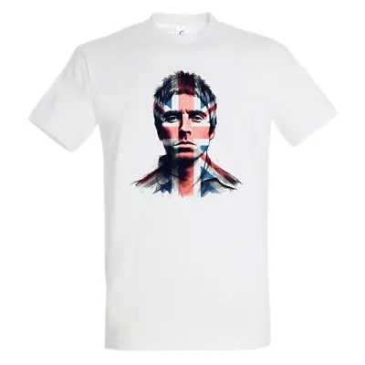 Buy Liam Gallagher Union Jack Portrait Oasis Knebworth T Shirt • 19.99£