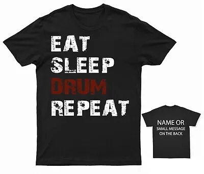 Buy Eat Sleep Drum Repeat Sic Band Drummer 808 Mens Gift Printed T-Shirt Tee • 15.95£