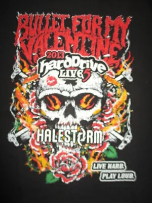 Buy 2013 BULLET FOR MY VALENTINE  Hard Drive Live  Concert Tour (XL) Shirt HALESTORM • 48.26£