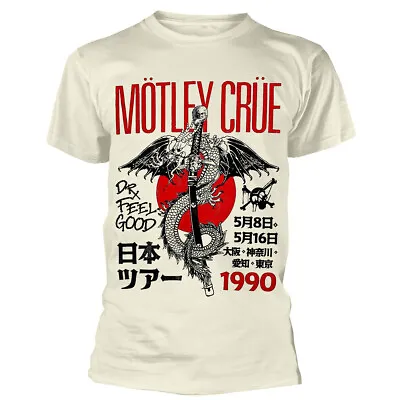 Buy Motley Crue Dr. Feelgood Japanese Tour 90 Natural T-Shirt NEW OFFICIAL • 16.29£