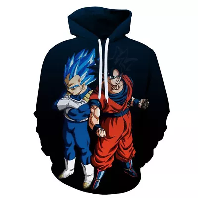Buy Mens Anime DBZ Super Son Goku Vegeta Long Sleeve Sweater Hoodie Pullover Adult • 27.59£