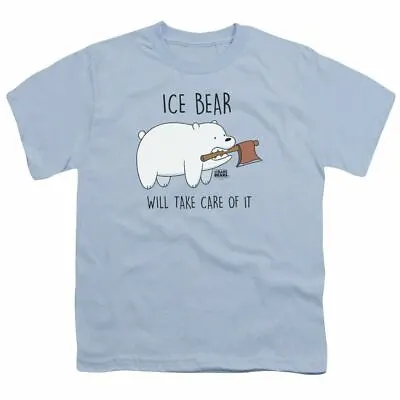 Buy We Bare Bears Take Care Of It Kids Youth T Shirt Licensed Cartoon Tee Light Blue • 13.81£