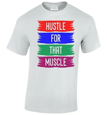 Buy Men's Body Builder T-Shirt Gift Birthday Gym Weight Lifter Hustle For Muscle  • 12.95£