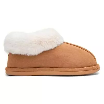Buy Krush Womens Slippers Tan Adults Ladies Full Slip On Fur Ankle Faux Fur SIZE • 16.99£