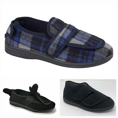 Buy Mens Extra Wide Fit Diabetic Orthopaedic Memory Foam Slippers Shoes Size Upto 14 • 18.95£
