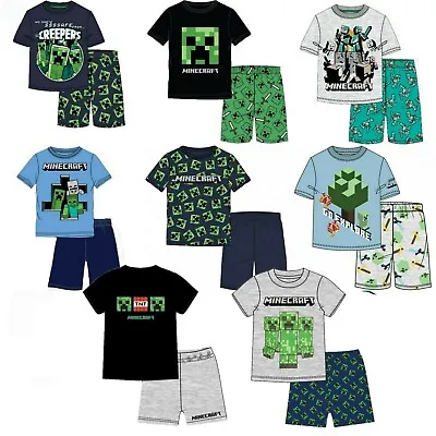 Buy Boys Kids Children Minecraft Short Sleeve Cotton Pyjamas Pjs Sets Age 5-13years  • 9.99£