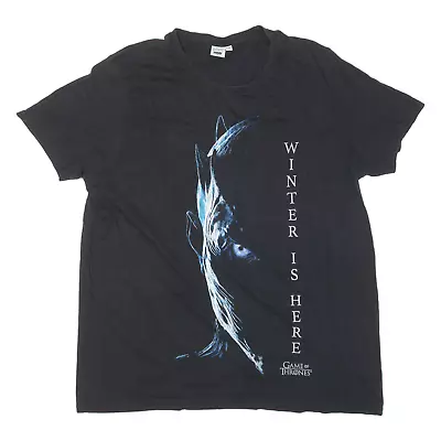 Buy THE GAME OF THRONES The House Stark Winter Is Here Mens T-Shirt Black 2XL • 9.99£