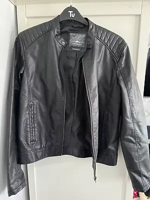 Buy Jack & Jones Black Leather Jacket - Size Medium • 10.50£
