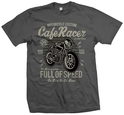 Buy Cafe Racer Custom Motorcycle T Shirt - Go Fast Or Go Home - Biker T Shirt • 10.99£