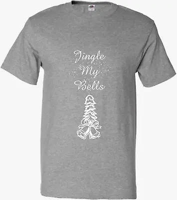 Buy Jingle My Bells Christmas T-Shirt - XLarge Grey Crew Neck TShirt • 14.99£