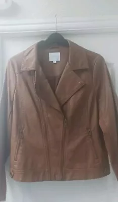 Buy Leather Look Jacket M&S Size 18 NEW • 19£