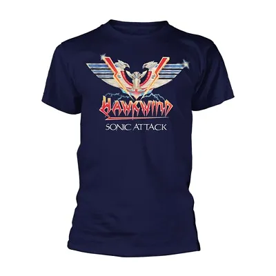 Buy HAWKWIND - SONIC ATTACK (NAVY) BLUE T-Shirt Small • 19.11£