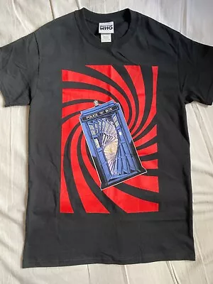 Buy Doctor Who TARDIS SWIRL T-shirt BLACK SMALL UNWORN • 10£