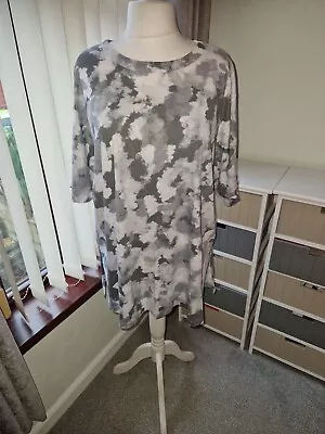 Buy YOURS Ladies Greys/white Camouflage Tee Shirt Top In Size 20 BNWT • 7.99£