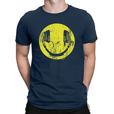 Buy HEADPHONES FACE Mens ORGANIC T-Shirt Music DJ Clubbing Fun Festival Tee Eco Gift • 8.99£
