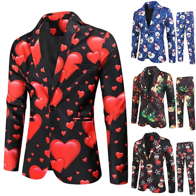 Buy Mens Christmas Blazer Jacket Festival Party Costume Xmas Male Classic Suit Coats • 34.79£