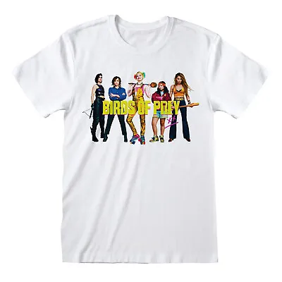Buy Dc Comics Birds Of Prey Harley Quinn Group Logo Print White Unisex T-shirt • 12.99£
