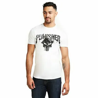 Buy Official Marvel Mens Punisher Skull T-shirt White S - XXL • 11.99£