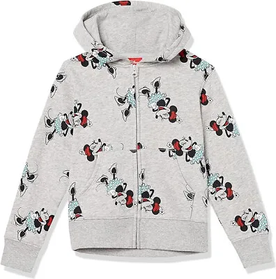Buy Disney Minnie Mouse Grey Cotton Zip-up Hoodie Sweatshirt Age 11-12 Years • 12£