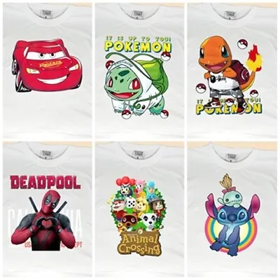 Buy Any TWO Kids Cotton T-Shirts Short Sleeve Size 6, 8, 10, 12, 14, 16 CHARMANDER • 13.18£