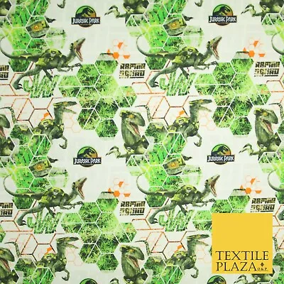 Buy Jurassic Park Jungle Dinosaur Geometric Digital Print 100% Cotton Fabric 8213 • 7.99£