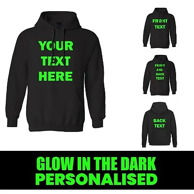 Buy Personalised Glow In The Dark Your Name Hoodie DJ Friends Halloween Party Gifts • 13.99£