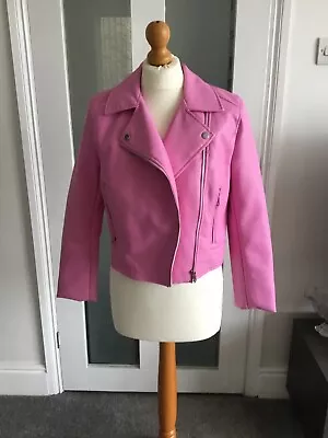 Buy Primark Faux Leather Pink Biker Style Jacket Size 6 Worn Once  • 8.99£