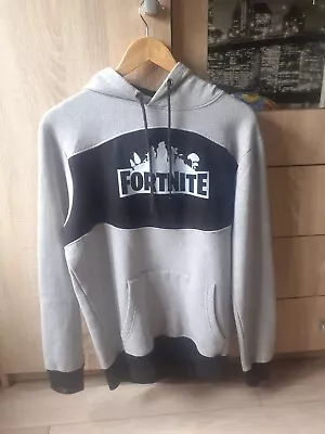 Buy Boys Fortnite Pullover Hoodie Grey And Black Size UK M Age 15-16 Used • 10£