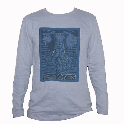 Buy DEFTONES Alternative Rock Indie Grunge Metal T-shirt Long Sleeve Grey Unisex • 21.10£
