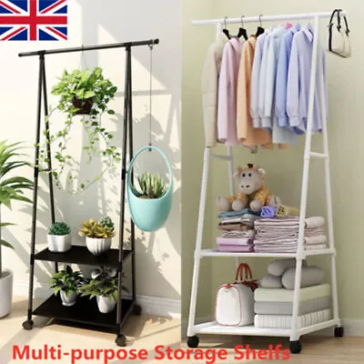 Buy Heavy Duty Clothes Rail Metal Garment Hanging Rack Display Stand Shoes Shelf UK • 12.99£