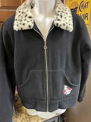 Buy Vintage Disney Store 101 Dalmatians Cruella Deville Faux Fur Trim Coat Size M • 154.23£