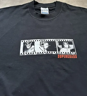 Buy Vintage 90s Supergrass T Shirt Tour Festival Indie Oasis Blur Screen Stars • 40£