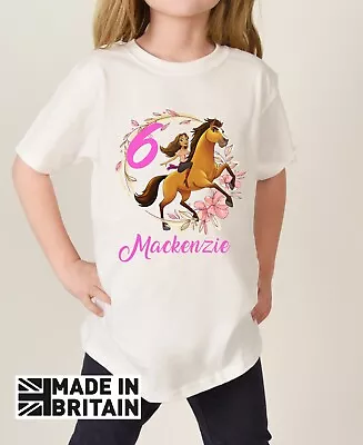 Buy Spirit Riding Free Personalised Family Birthday T Shirt Custom Kids Tee V2 • 9.70£