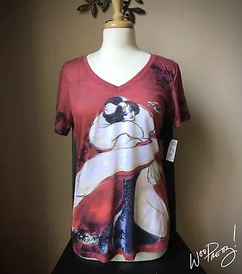 Buy 2012 Disney Designer Villain Dolls CRUELLA DE VIL Fashion Tee Shirt NWT Size XL • 47.31£