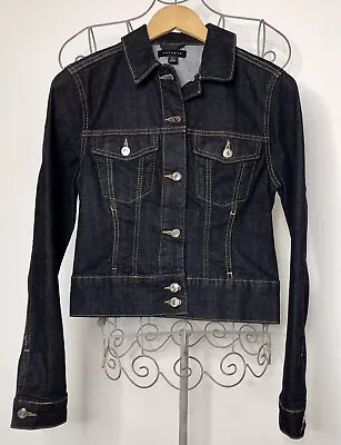Buy Topshop Ladies Denim Jacket, Size 6, Dark Blue Denim, Immaculate Condition • 12£