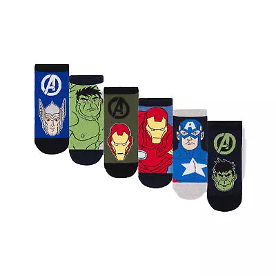 Buy Marvel Avengers Boys Characters Socks (Pack Of 6) NS7628 • 9.35£