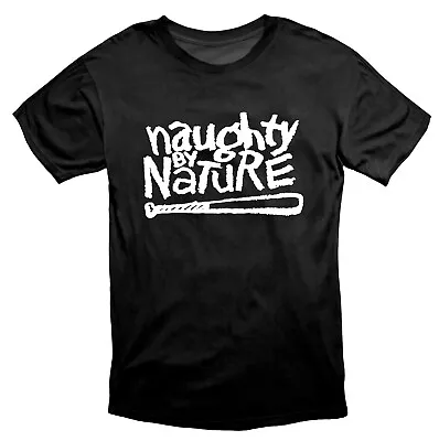 Buy Naughty By Nature Old School Hip Hop T Shirt Black White Print • 19.49£