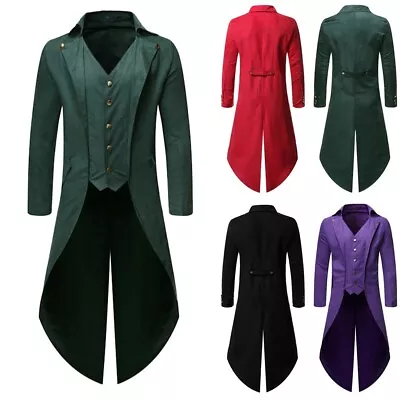 Buy Edgy Men's Steampunk Retro Victorian Punk Tailcoat Party Clothes Jacket • 33.85£