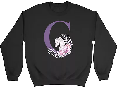 Buy Initials Unicorn Animal - C Kids Childrens Jumper Sweatshirt Boys Girls Gift • 12.99£