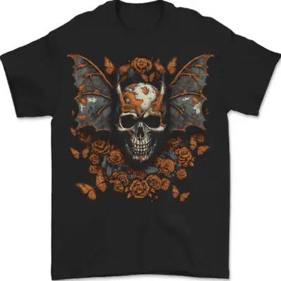 Buy Demonic Bat Skull Satan Grim Reaper Demon Mens T-Shirt 100% Cotton • 10.48£