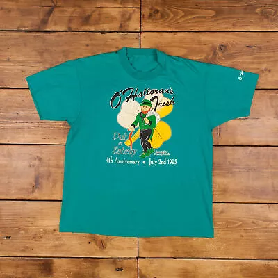 Buy Vintage Single Stitch T Shirt Graphic XL 90s Irish Pub Bar Beer Green Tee • 24.99£