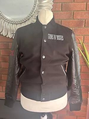 Buy Guns N Roses Varsity Jacket Leather Sleeved Embroidered Official Merch Small • 60£