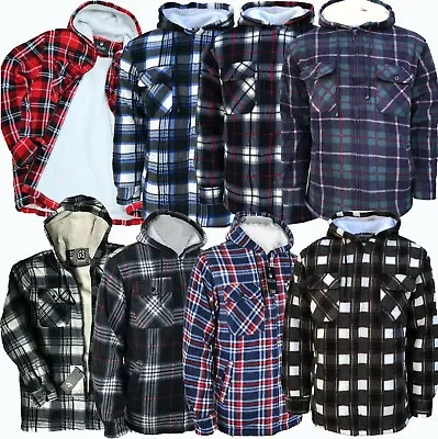 Buy Mens Padded Shirt Fur Lined Lumberjack Flannel Work Jacket Warm Thick Casual Top • 16.99£